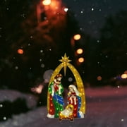 Iumwxz Mini Metal Lights Up The Nativity Scene In The Courtyard Decoration